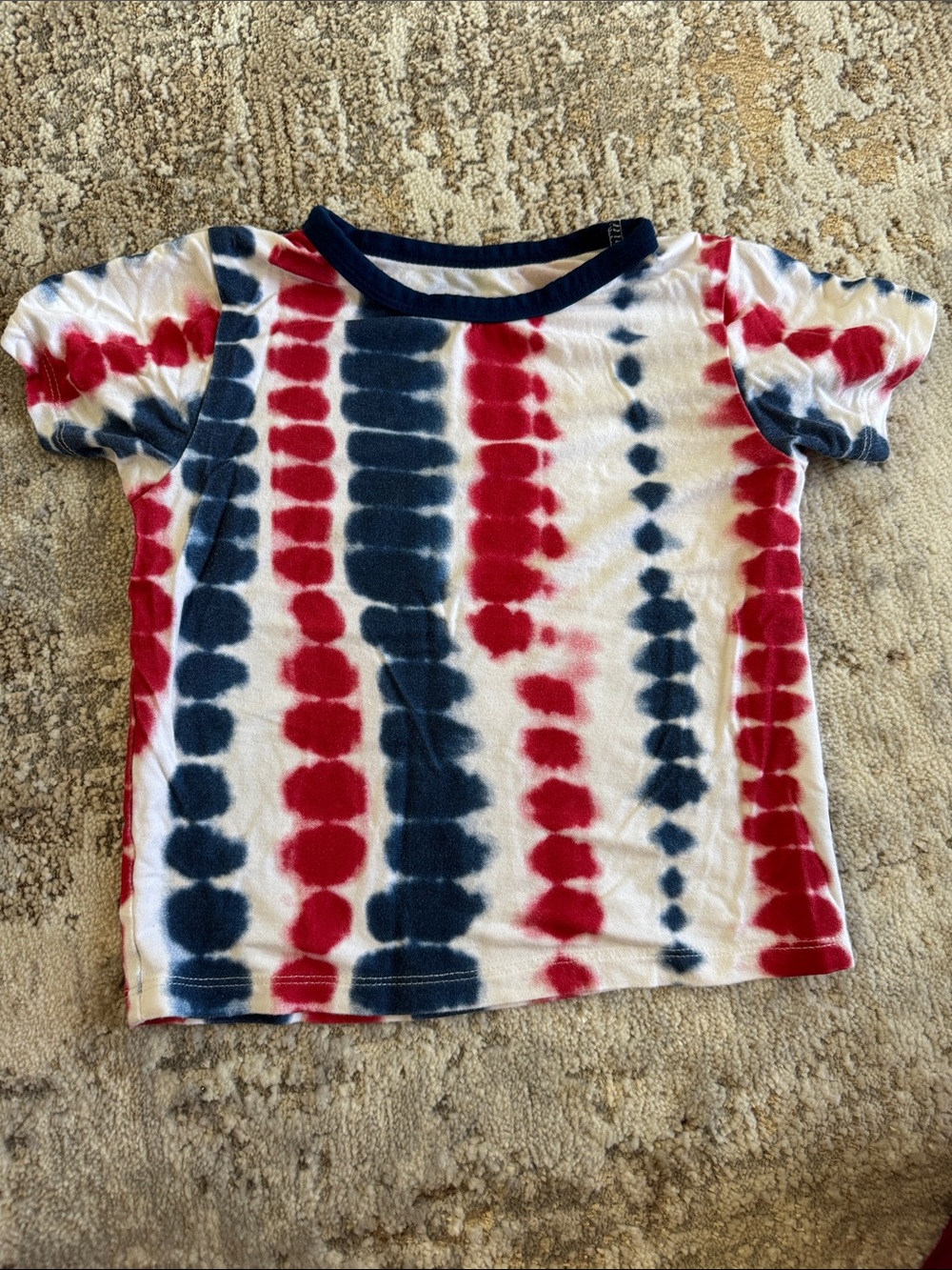 Kyte BABY Red, Blue & White Tie-Dye Short Sleeve Tee 2T